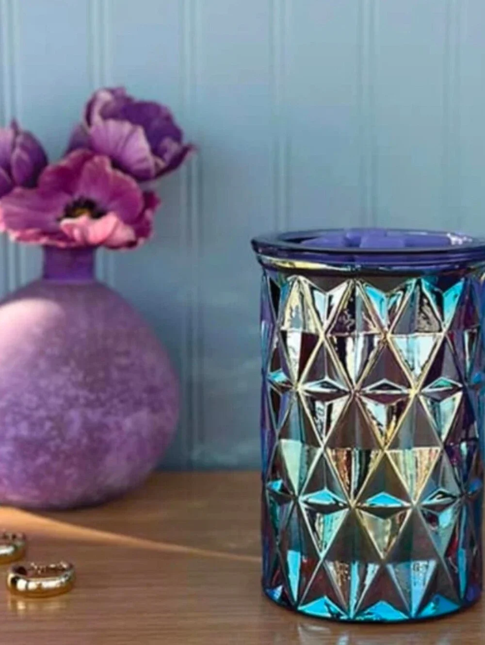 Prismatic Glass Wax Warmer Geometric • Retired BNIB